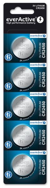 Литиева батерия EverActive, CR2450 -  5 бр. / Арт.№ BA-CR2450 