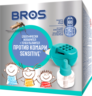 БРОС Детски електрически изпарител против комари + течен пълнител "Sensitive" / BS-372