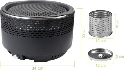 Ekodom Portable Charcoal BBQ Grill | Fan-Assisted, Low Smoke