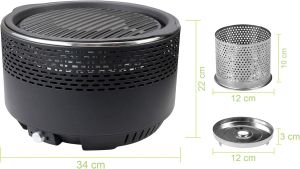 Ekodom Portable Charcoal BBQ Grill | Fan-Assisted, Low Smoke