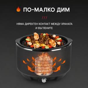Ekodom Portable Charcoal BBQ Grill | Fan-Assisted, Low Smoke