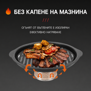 Ekodom Portable Charcoal BBQ Grill | Fan-Assisted, Low Smoke